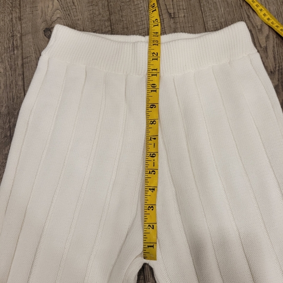 OATS Women's Wide Ribbed Knit Pant white 100 cotton - Picture 13 of 14